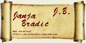 Janja Bradić vizit kartica